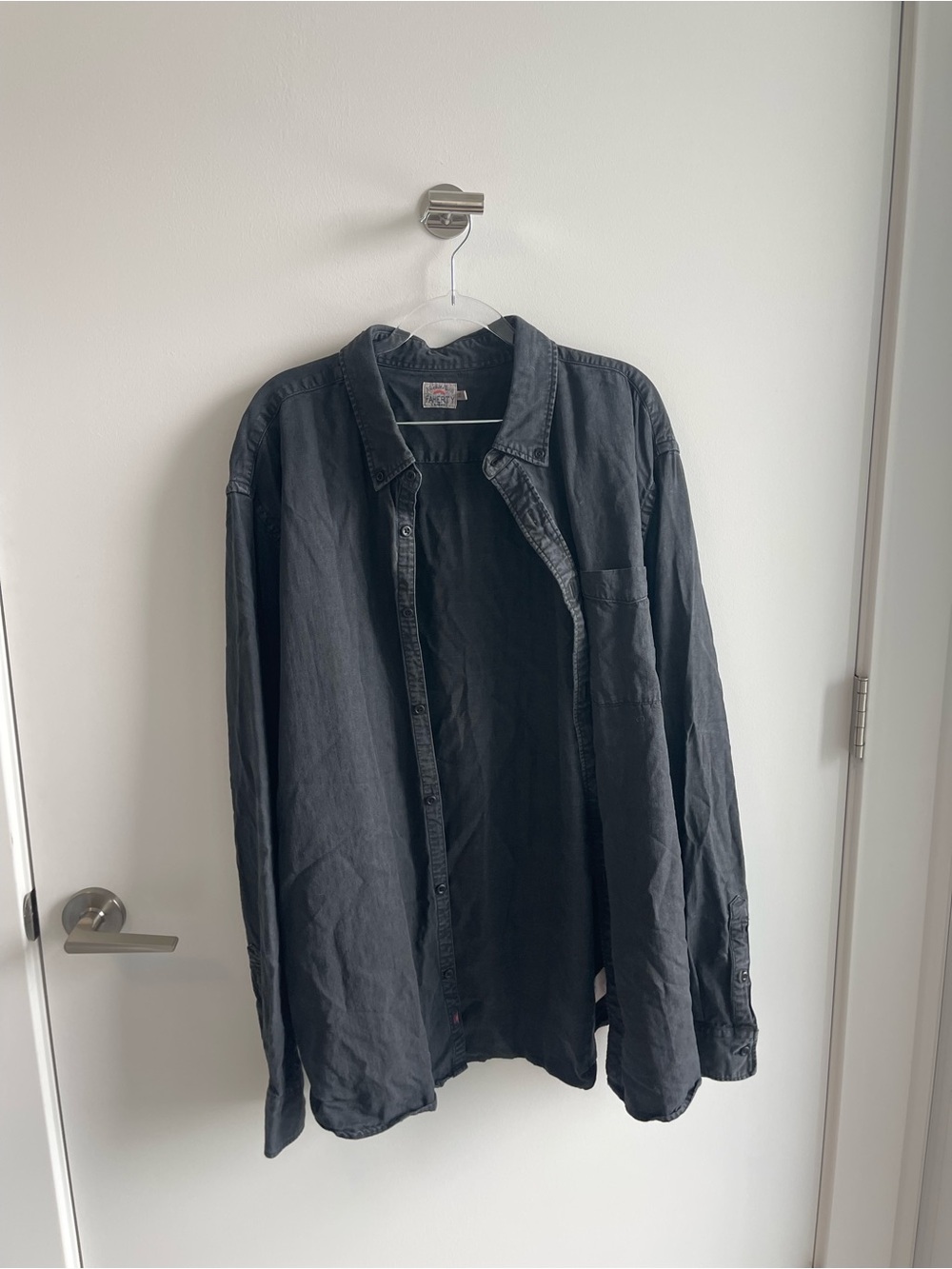 Faherty Casual Black Button-Up Shirt Jacket
